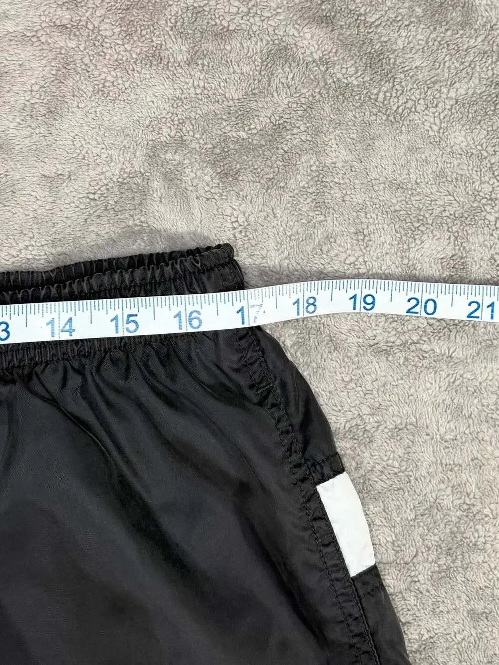 Vintage Nike Black Nylon Shorts Swim Trunks XL Mesh Lined White Stripe Spell Out